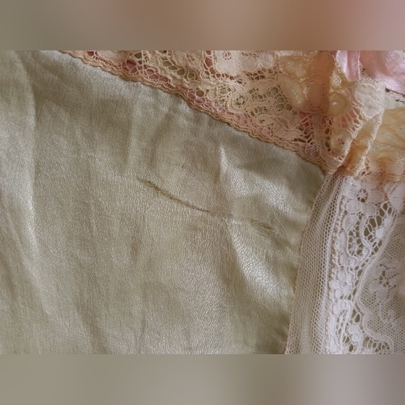 ANTIQUE 1920S ART DECO SILK STEP IN TEDDY WITH LACE! - Picture 10 of 16